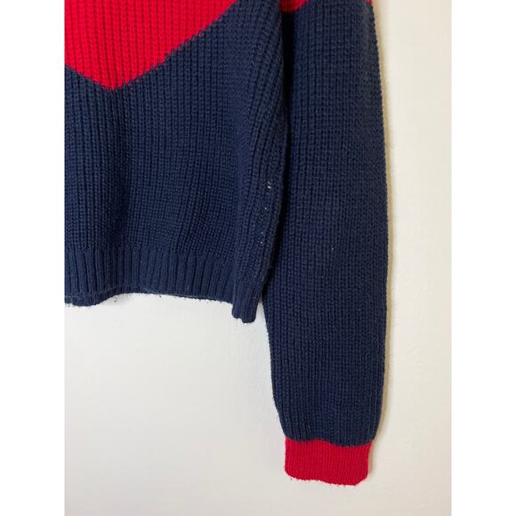 Ten Sixty Sherman Chevron Stripe Colorblock High-Neck Sweater - Picture 13 of 16